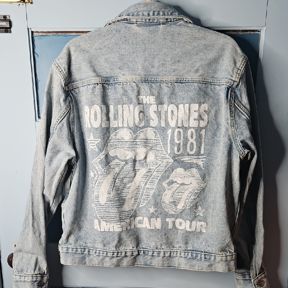 Rolling Stones Unisexual Blue Denim Jacket By Bravado Medium - Picture 1 of 9